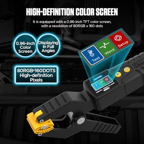 AUTOOL HVAC Digitales Prüfgerät für Temperaturzangen, LM55 Rohrschellenthermometer Sensor-Temperaturschelle für In-Rohr-Messungen Wellenformanzeige mit HD-Hintergrundbeleuchtung