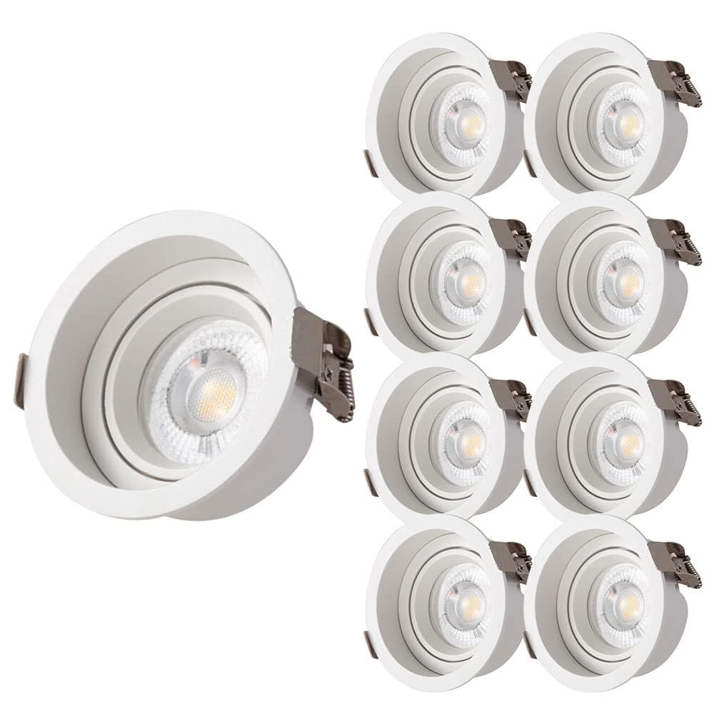 BHGFYXBS 9 Pack Round, Daylight Retrofit Eyeball Retrofit Spotlight Simple,Dark Color-White light