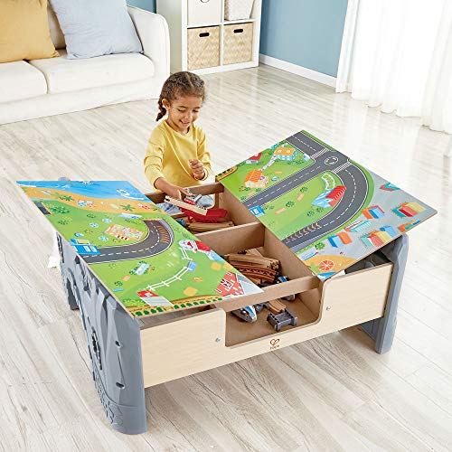 Hape E3766 70 Piece Railway Train Table And Set Toy With Battery Powered Locomotive, Removable Playmat Surface And Storage For Kids 3 Years And Up #TOP5