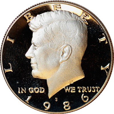 1986 S Gem Proof Kennedy Half Dollar US Coin (1/2) US Mint DCAM