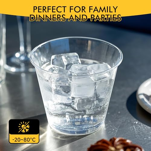 RACETOP 200 Pack 9 oz Clear Plastic Cups for Party, Disposable Clear Cup, Disposable Cups, Wine Glasses Cups, Plastic Cocktail Glasses by RACETOP - Image 6