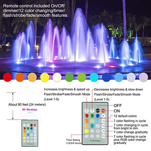 Pack de 2 luces LED subacuáticas de 12 colores con ventosa potente 4