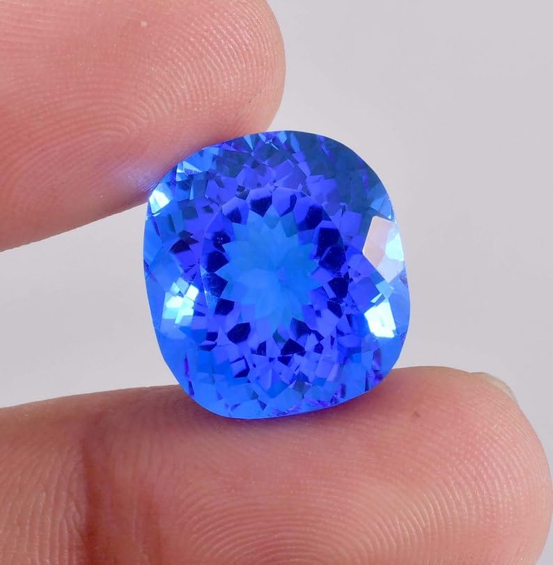 Tanzanite naturelle 18x16mm coussin pour création de bijoux DIY