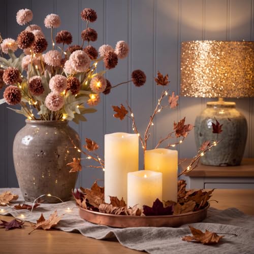 Image of Giegxin 5 Pcs Fake Flowers Heads Faux Flowers Pompom Mums Flower Home Decor Floral Pick Chrysanthemums Stems for Vase Arrangement Table Centerpieces Decorations (Brown,Cream)