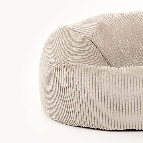 Icon Klassischer Sitzsack Flauschig aus Cord „Kingston“, Beige, Cord Sitzsack Erwachsene mit Füllung, Indoor Sitzsack… – Bild 8