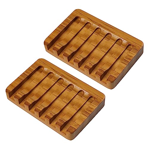 Comparison: Best Wood For Soap Dish 7 SAMEBUTECO Set of 2 Teak Wood Soap Dishes with Sloped Drain | Bar Soap Holder for Shower, Bathroom Sink, Kitchen | Natural Wooden Soap Saver Tray with Quick-Dry Grooves