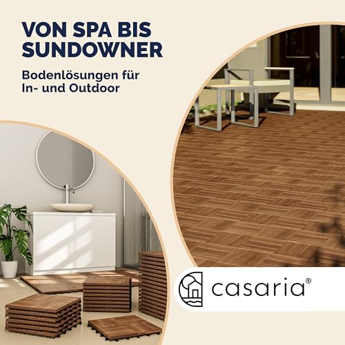 Miniatura 5 de Casaria 44x Baldosas De Madera De Acacia Mosaico 30x30cm 4m Certificado Fsc Losetas Jardín Terraza Balcón
