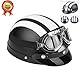 EBTOOLS Scooter-Helm, Motorradhelm, offener Helm, halber universeller Motorradhelm, Kunstleder, offenes Gesicht, halber Helm mit Visier, -Brille (weiß)