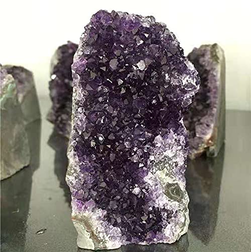 1 Unidad de Piedra de pie de Cristal de racimo de Amatista de Cuarzo geoda púrpura Natural 400-500g for decoración Espiritual decoración hogareña