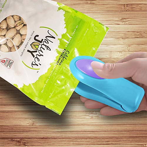 DIFENLUN Mini Sealing Household Machine, Portable Heat Bag Sealer Pressure Vacuum Plastic Sealer for Airtight Food Storage Saver(1pc, Blue)