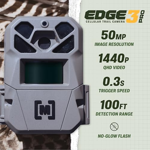 Image of Moultrie Edge 3 PRO Cellular Trail Camera - 50MP Image Sensor - 1440p QHD Video with Audio - AI Buck Detection - GPS - 0.3s Trigger - No-Glow Flash