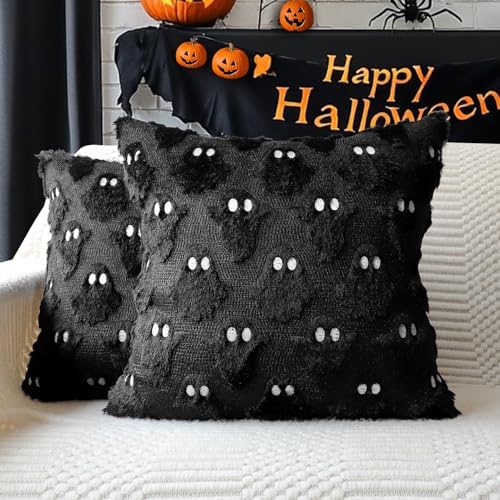 4TH Emotion Halloween Ghost Decorative Pillow Covers 18x18 Set of...