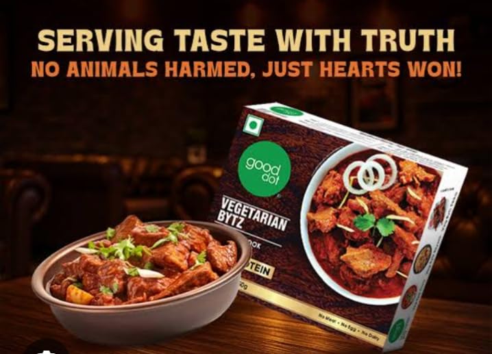 Good Dot Vegetarian Bytz Soya Protein Bites | Plant Based Meat Alternative | High Protein Veg Chunks | Ready to Cook Soy Snack | Vegan Food | 250g Pack of 2 3