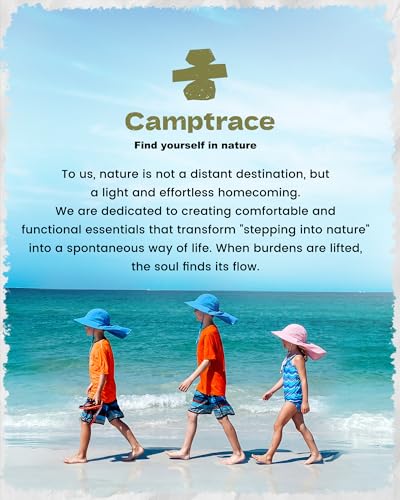 Image of camptrace Safari Kids Sun Hat Wide Brim Bucket Cap Toddler Fishing Hats Boy Girl