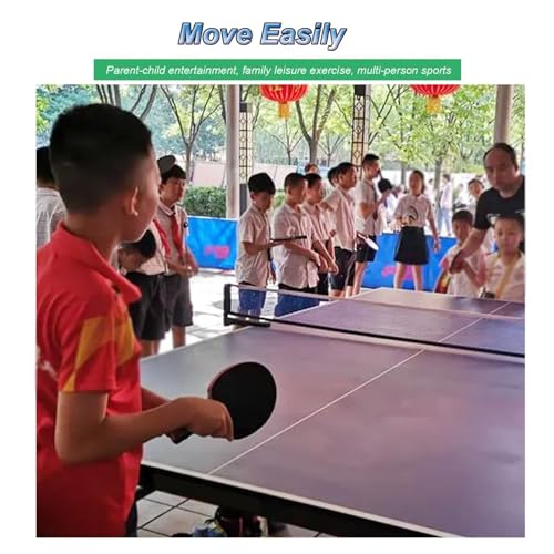 Pingpong-Tisch, 9 Fuß professioneller Tischtennistisch für drinnen und draußen, zusammenklappbarer, platzsparender Pingpong-Tisch, tragbarer, einfach und schnell zu installierender Spieltisc – Bild 8