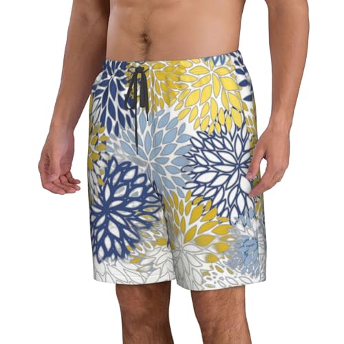 Men's Beach Shorts Swim TrunksFun Patterns Colored Flowers Print for Surfing Running Summer Vacation2