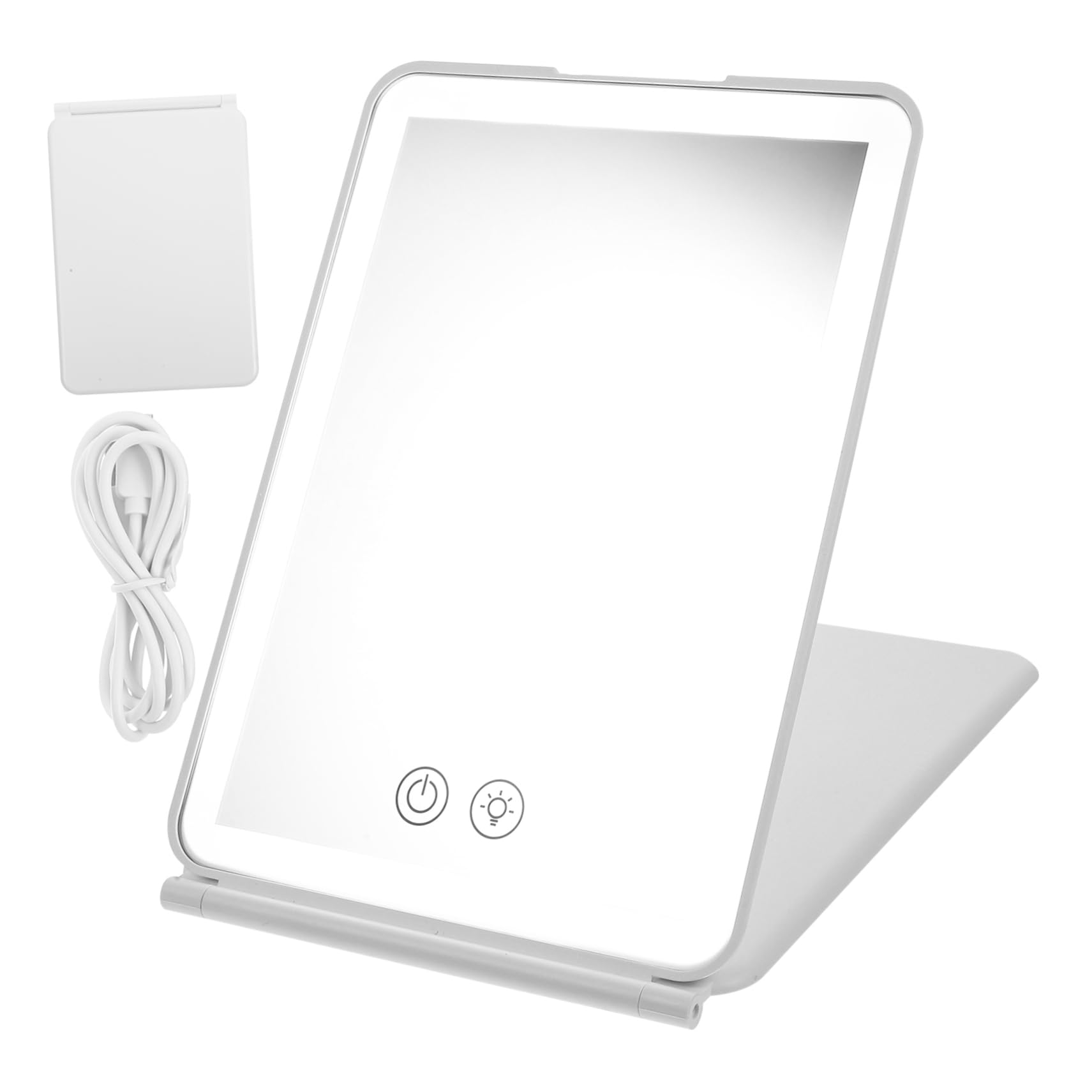 VALICLUD Specchio Trucco LED Pieghevole da Tavolo, Bianco 1000mah