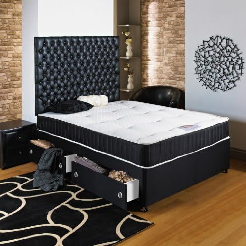 Home Furnishings UK Hf4you Black Chester Ortho Divan Bed 4ft Small