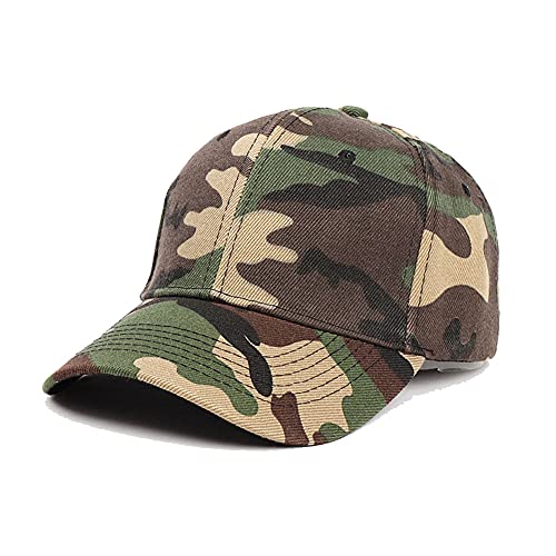 Men Women Camouflage Baseball Cap, Unisex Camo Sun Hat Adjustable Outdoor Hat for Sports Camping Fishing Traveling Tennis Golf