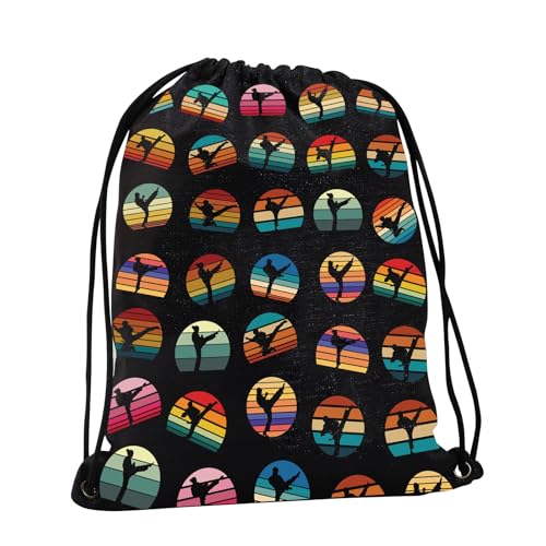 PXTIDY Taekwondo Martial Arts Drawstring Bag Karate Taekwondo Gift for Taekwondo Lover Black Belt Taekwondo Gym Bag