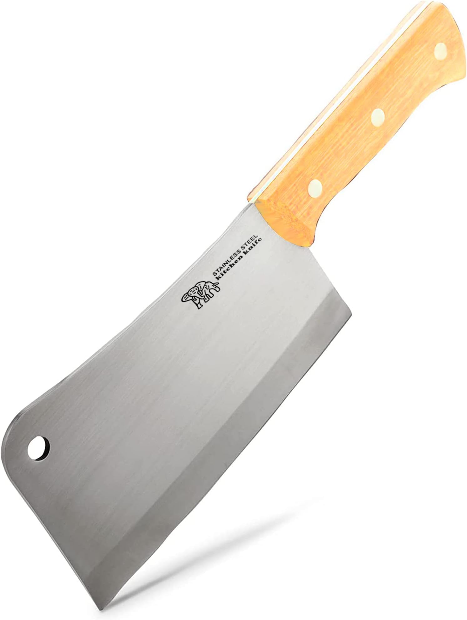 - Chopper Knife/Butcher Knife/Meat Cleaver XXXL Heavy Duty Solid Wood Handle Stainless Steel Full Forged Handle with Triple-Riveted for Rugged Daily Restaurants and Home use