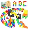 54 pcs magnetic blocks magnetic building blocks for toddlers 3 montessori toys magnetic cubes preschool stem educational sensory magnet toys for kids ages 3 5 year old boys and girls  urban country home decor