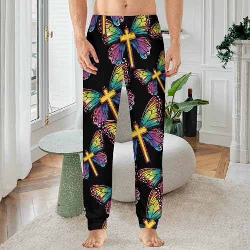 God Butterfly Men's Pajamas Pants Lightweight Sleep Lounge Pant Pjs Bottoms Casual Sleepwear2