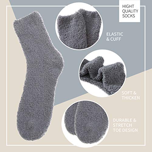 Image of DYW Mens Fuzzy Slipper Socks Super Soft Cozy Fluffy Winter Warm Sleeping Socks