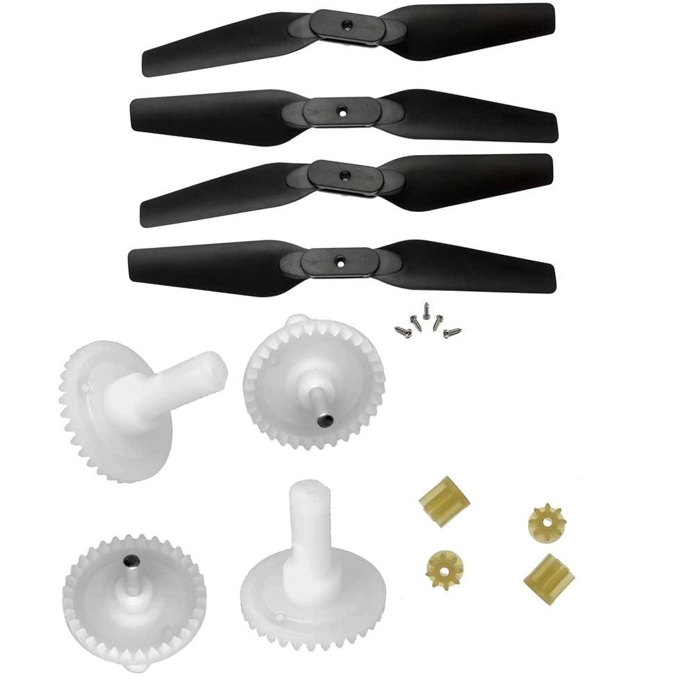 ANKAAD Drone accessories Motor Gears Propellers Blades Gears Parts Fit For Small FOLD Drone RC Quadcopter Accessories (Color : Set black) — image 1