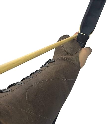 Miniatura 14 de Guante de tiro de mano de cuero hecho a mano con arco