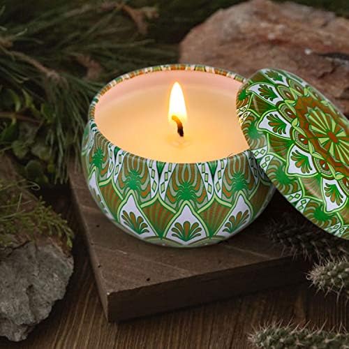 Scented Candles Gift Set 8 Pack Natural Soy Wax Candles in Decoration Tin with Essential Oil Relaxing Perfume for Room Aromatherapy Gifts for Women Mum Friends Wife Birthday Mother's Day Presents