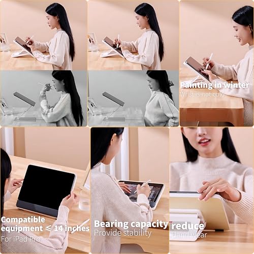 Image of SUNCHHAYA Tablet Stand for iPad, Book Reading, Writing, Painting - Laptop Stand for Desk With Angle-Height Adjustable Soft Squeegee Wrist Pad Design (IPAD STAND)