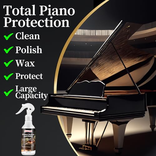 Piano Cleaner and Polish, Clean, Wax and Protect Glossy All in One Bottle Restore the Shine, Remove Fingerprints and Stains, and Enhance the Brightness of the Wood or Lacquer Finish, 8.45 Fl Oz - Thumbnail 2