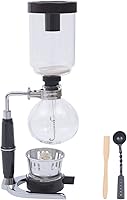 Vista 1 de Kaibrite Cafetera sifón sifón de mesa de vidrio sifón olla de vidrio sifón cafetera de sifón de sifón cafetera al vacío (3 tazas (12.2 fl oz))