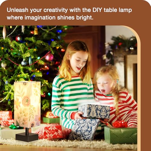 Image of aooshine Small Bedside Table Lamp for Bedroom - Square Floral Fabric Shade | Inline Rocker Switch, Corded Electric, Bulb Not Included, 12.8 inch Mini Table Lamp for Nightstand, Desk, Dorm, Office