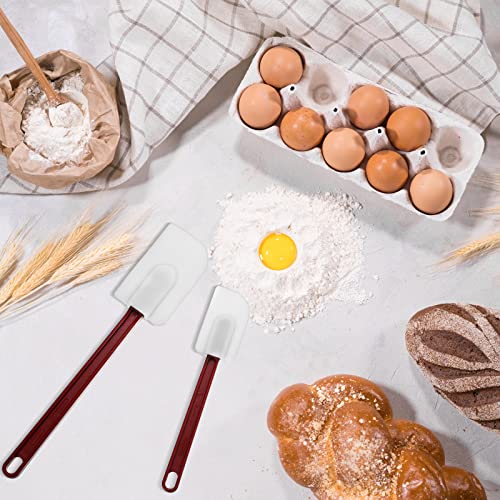 Lounsweer 2 Pcs Heat Resistant Rubber Spatula 10 Inch 14 Inch Commercial Silicone Spatula Scraper Set for Kitchen Use Cooking Silicone Cooking Utensils Sets