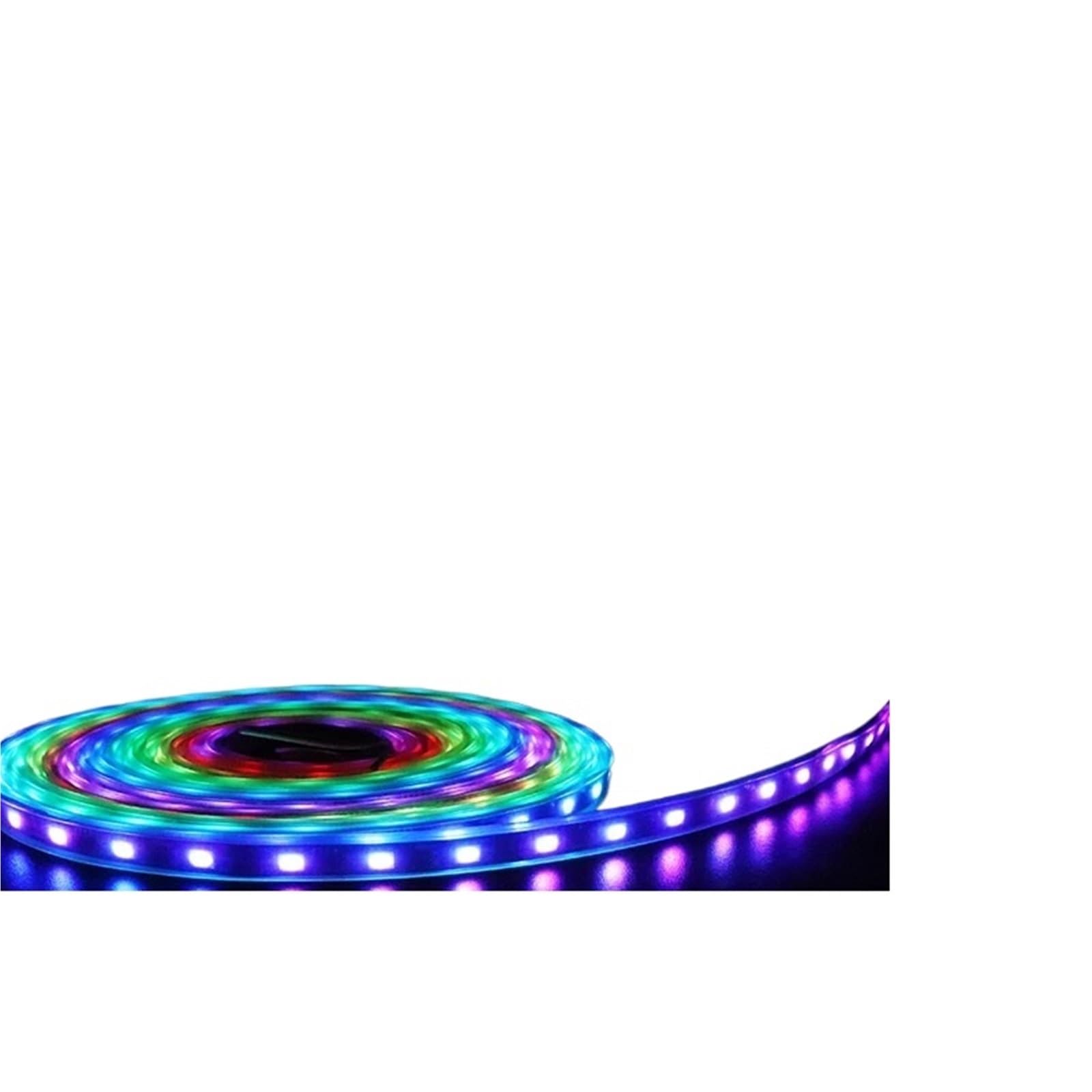 UMOBXKIFN 1pcs WS2811 RGB Led Strip Light SMD 5050 Addressable Pixel Tape Lighting 30/48/60 Pixel/LEDs/M Full Color 1 IC Controls 3 LEDs DC12V(White IP65,1M 60leds)
