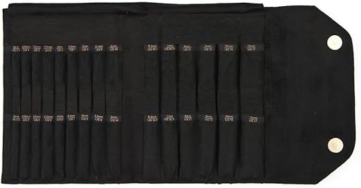 KNITPRO K12861 Coal Interchangeable Knitting Needle Case-for Storing Cables, Connectors and Small Accessories, 22cm x 17.5cm x 1.5cm, Black