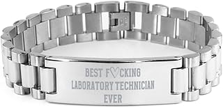 Best Fucking Laboratory Technician Ever Bracelet, Birthday Gifts for Laboratory Technician, Sarcastic Funny Joke Gifts for Laboratory Technician, Laboratory Technician Ladder Bracelet, CoWorker Gifts