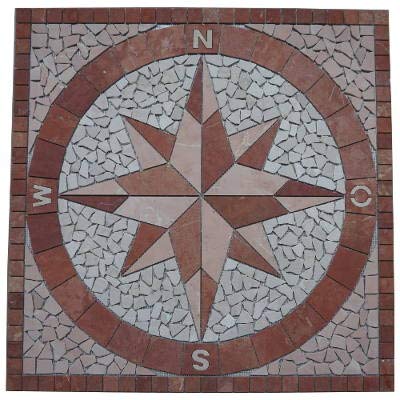 Marmor Einleger Mosaikfliese Windrose 60x60 Cm - Ro Produktbild-Vorschau 11
