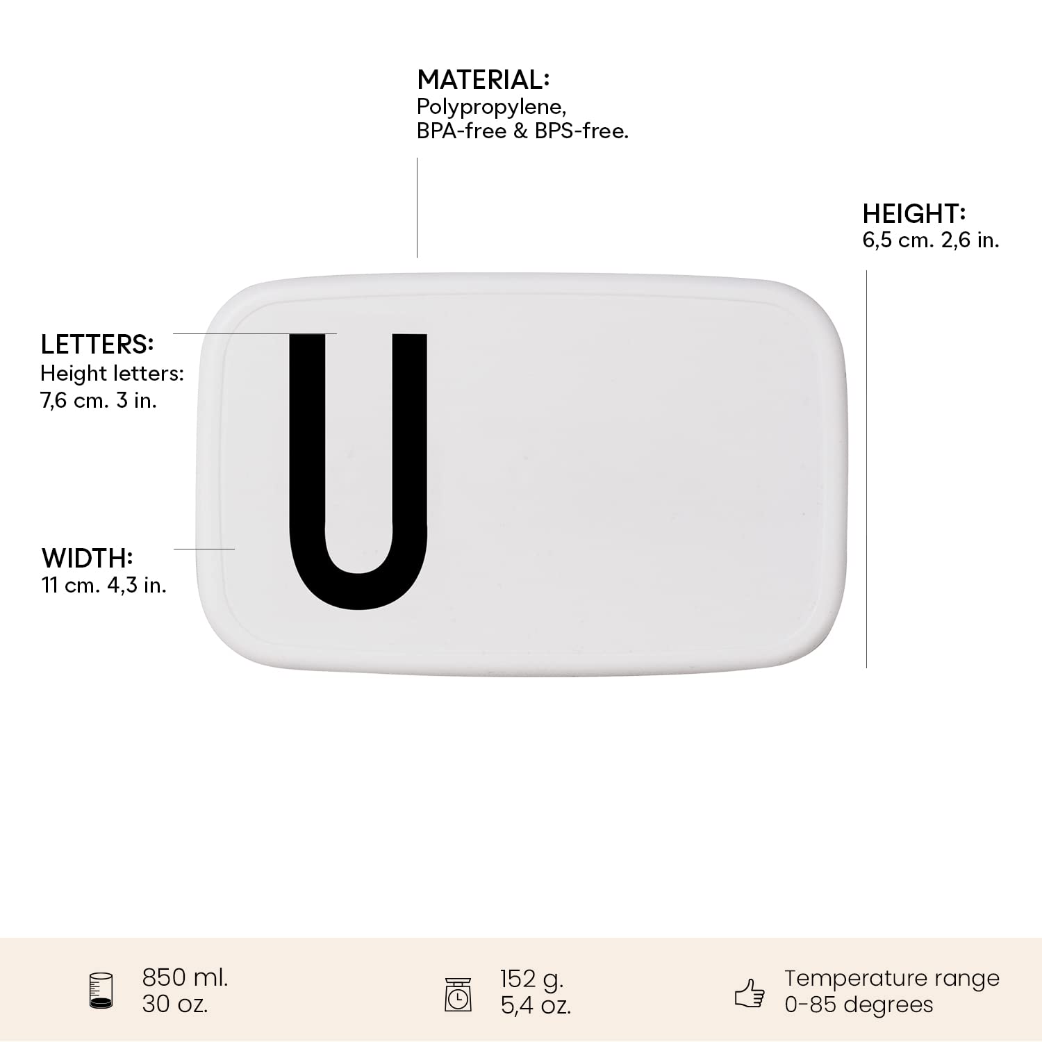 Design Letters Lunchbox of Snack box | BPA-vrij broodtrommel Design Letters Lunchbox of Snack box | BPA-vrij broodtrommel