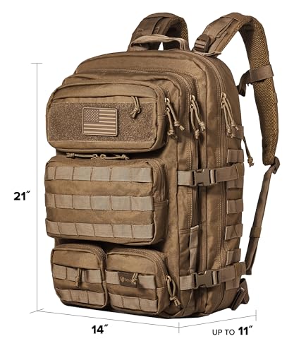 Image of Falko Tactical Backpack - 2.4x Stronger Work & Military Backpack. Water Resistant and Heavy Duty Large Molle Backpack (50L)