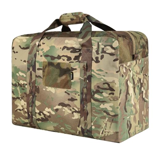 Military Duffle - 52L Heavy Duty Extra Large Army Tactical Bag for Shooting, Camping, Hiking, Traveling, Stealth Survival & More (CP Camo)