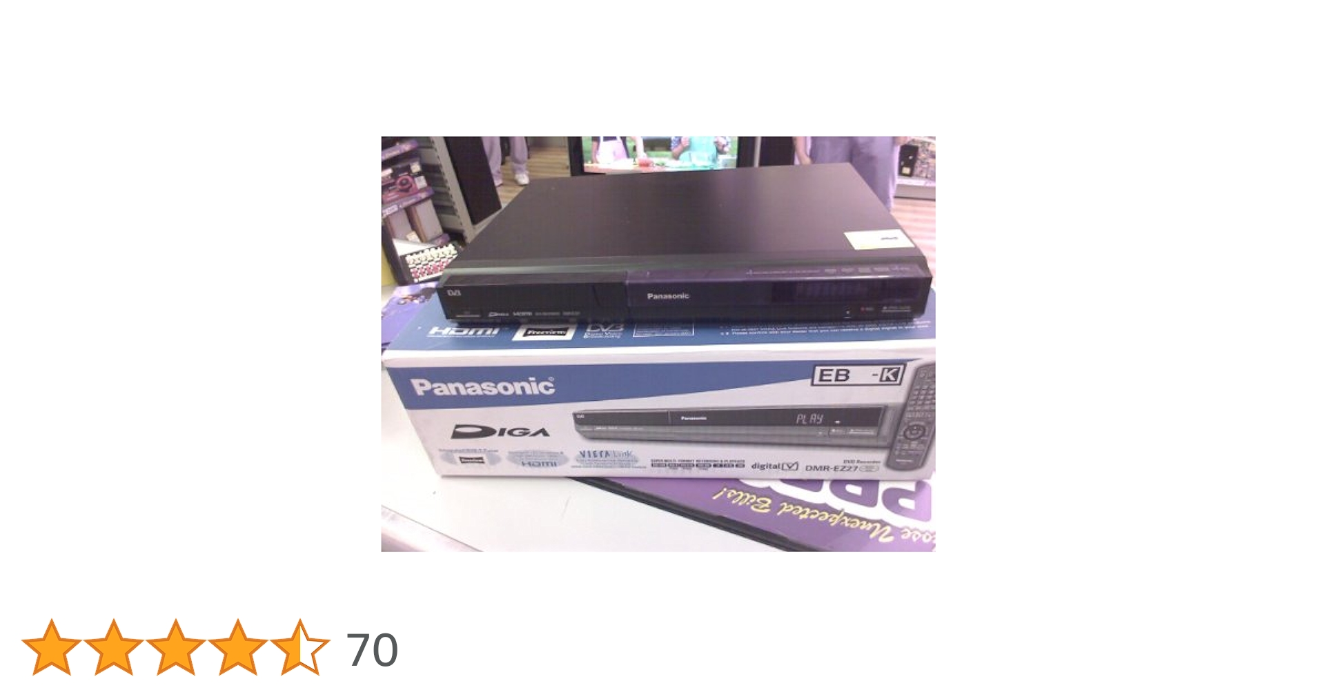 Panasonic DMR-EZ27 - Multi Format DVD Recorder - With 1080P
