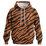 Rebaike Men's Tiger Print Hoodie Realistic Tiger Stripe Wild Animal Pattern Y2K...