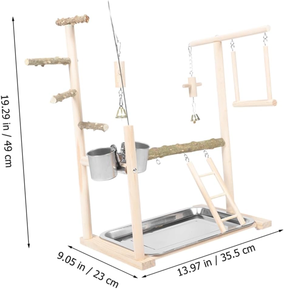 Stable Bird Playstand Swing Ladder for Parrots Made of Pepper Wood for Bird Cage
