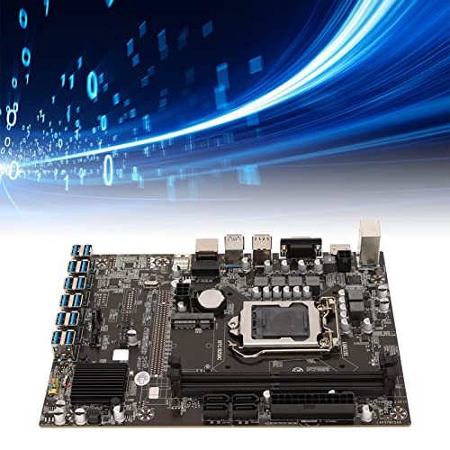 Mining Mainboard, Hd Multimedia Interface And Vga Hd Integrated Graphics Connection, Supports 12 Gpu Pcie Slots, 2 Usb 2.0 And 2 Usb 3.0 Ports For Amd Series Gpu #TOP4
