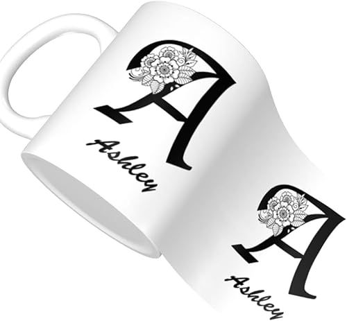 Miniatura 3 de Taza de café personalizada con inicialletra de nombre de doble cara divertida y bonita taza de café personalizada personalizada tazas de café de