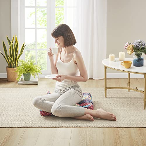 Boho Floor Pillow, Large Meditation Cushion For Adults, Square Pillows Seating For Yoga Living Room Tatami Sitting Home Decor, Memory Foam Added, 22X22 Inch, Multi Patchwork #TOP5
