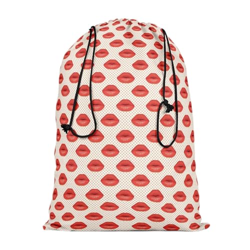 Image of ArtzFolio Red Lips | Reusable Sack Bag | Bag for Gym, Storage, Vegetable & Travel